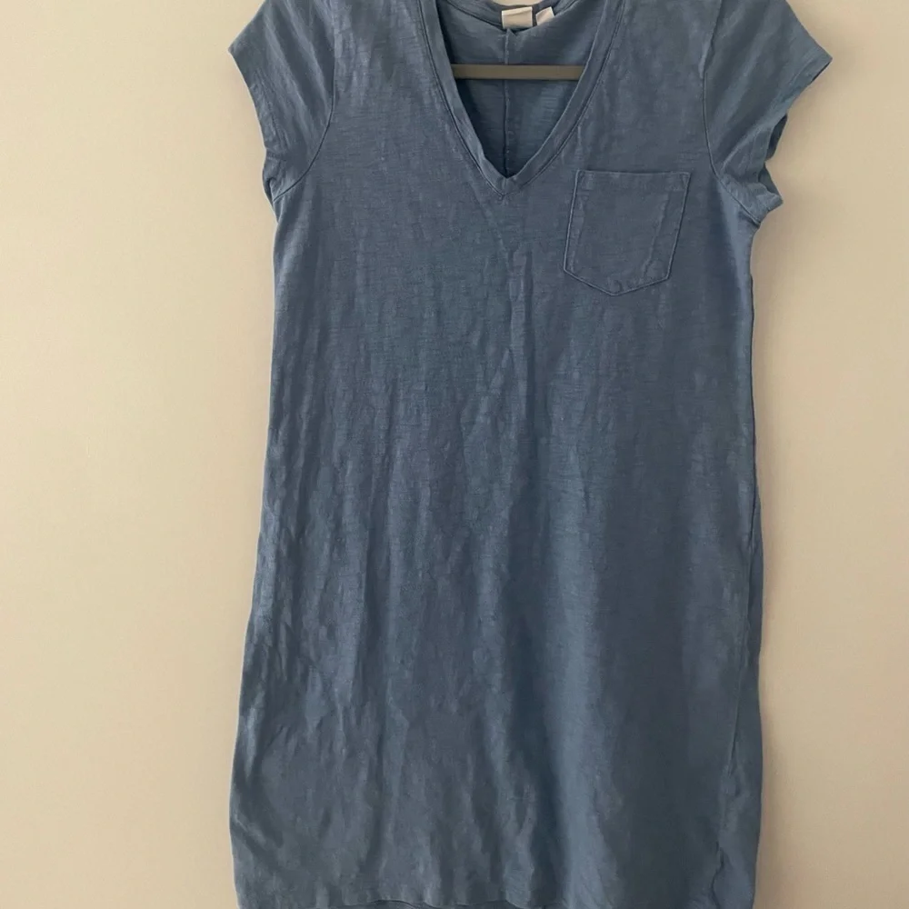 GAP shift dress size small blue color chest pocket pullover VNeck short sleeve - Picture 4 of 6